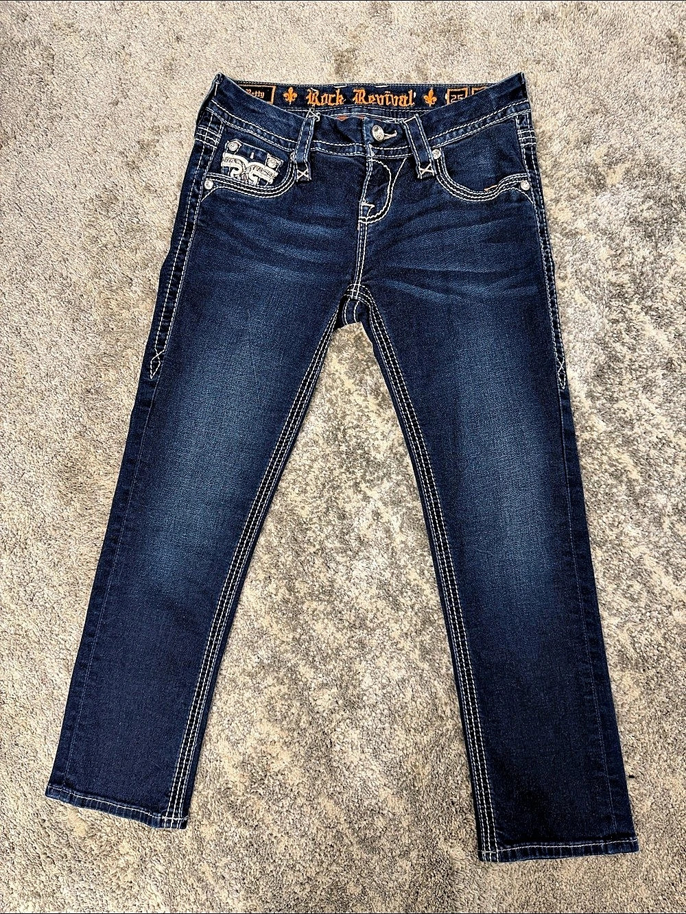 Rock Revival Crop Ladies Jeans Waist 25